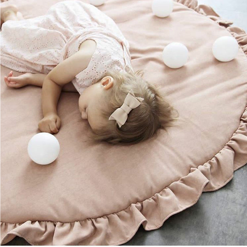 Tapis d'Éveil Rond Dentelle en Coton
