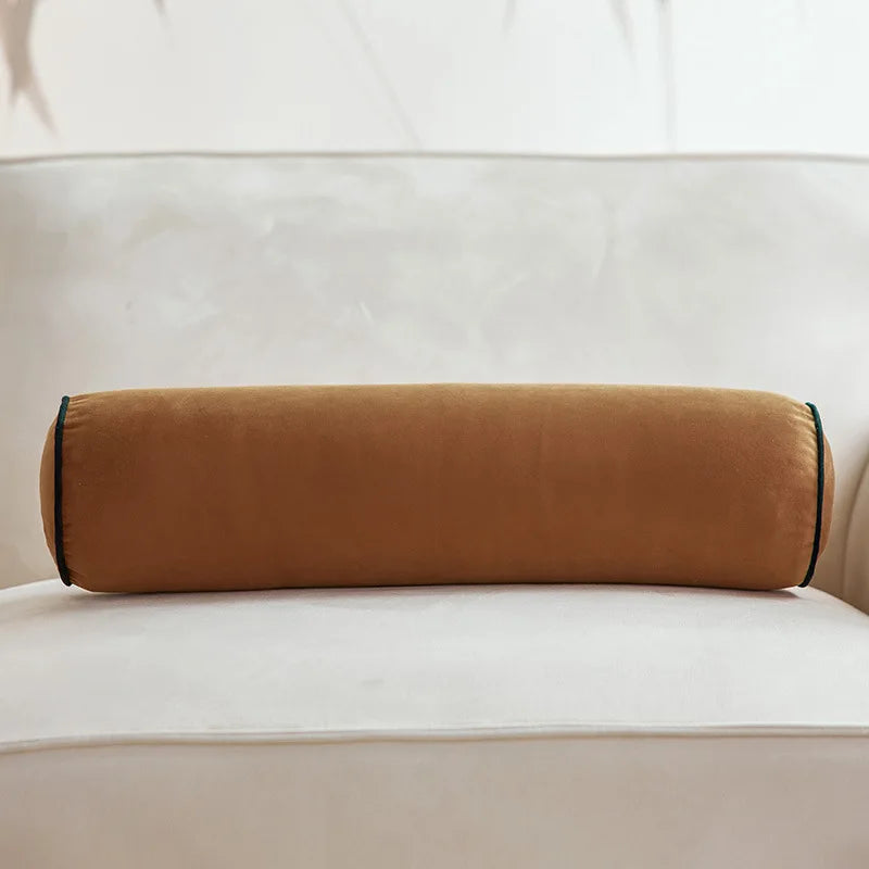 Coussin Traversin Velours - Bordure Passepoilée