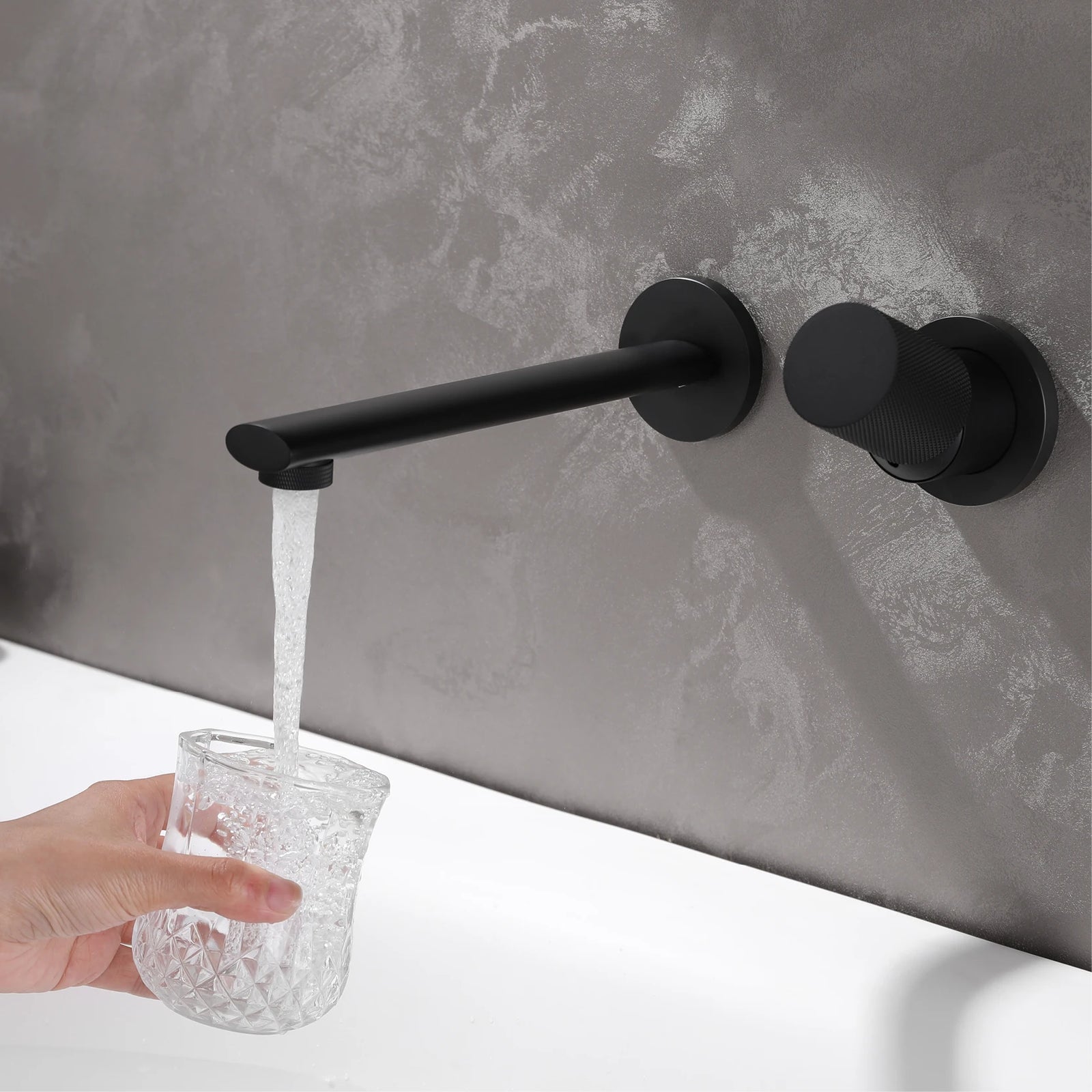 Robinet de Salle de Bain Encastré Or Rose Brossé
