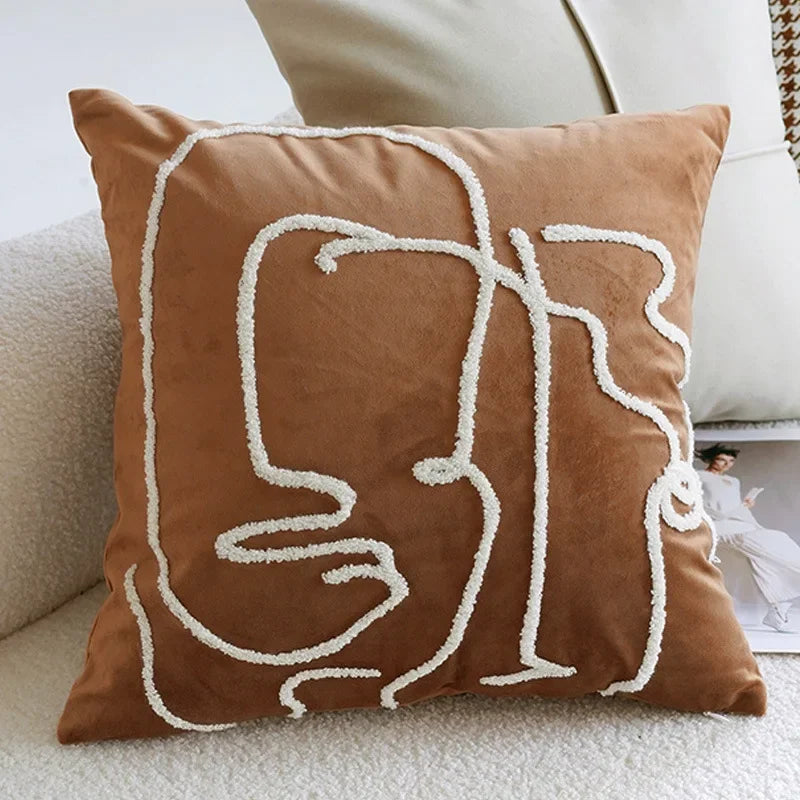 Housse de Coussin Patchwork Multicolore - Style Luxe Léger