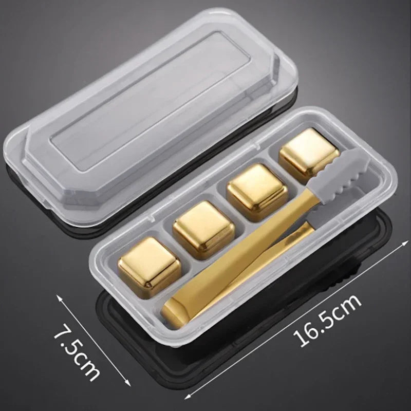 Pierres à Whisky Réutilisables en Acier Inoxydable