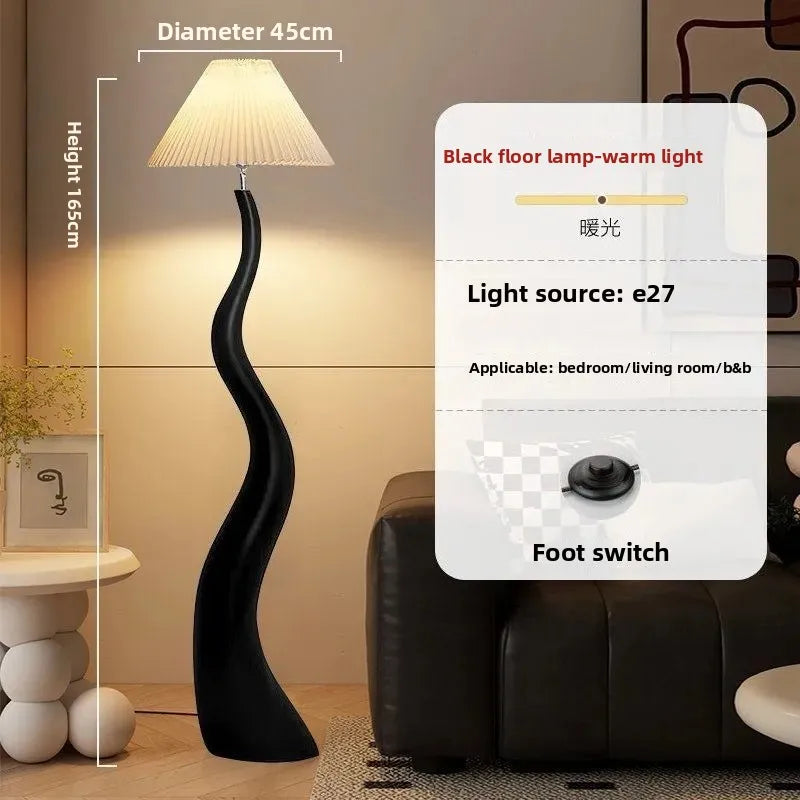 Lampe sur Pied Plissée Minimaliste - Éclairage Vertical