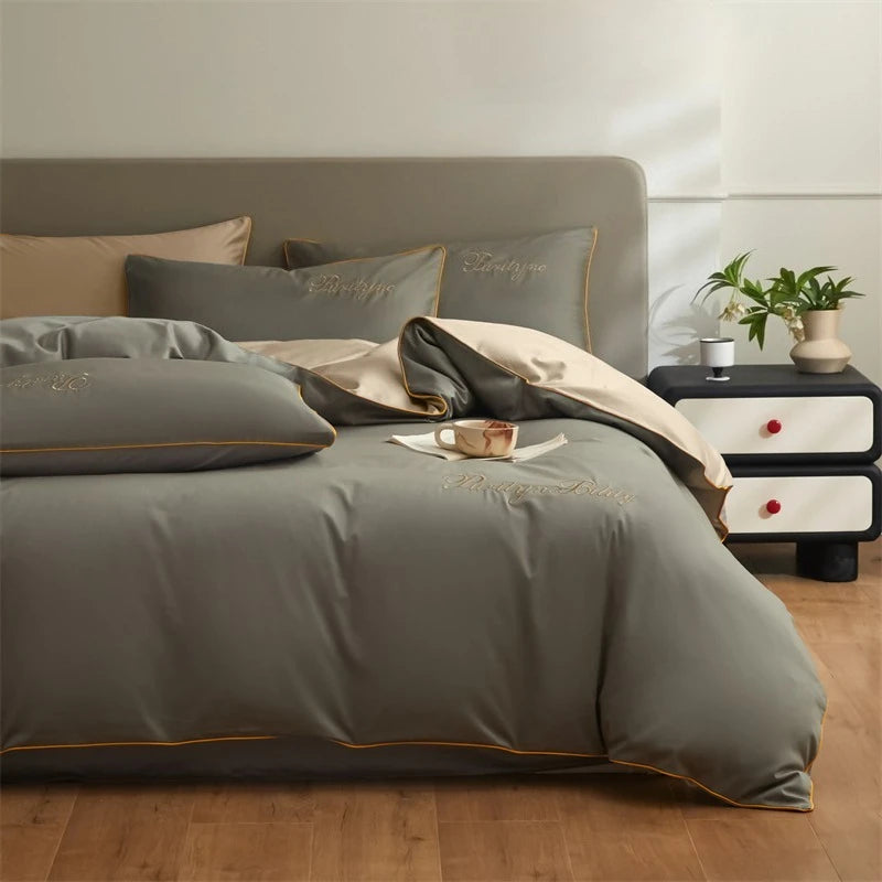 Set Housse de Couette Coton Égyptien avec Taies