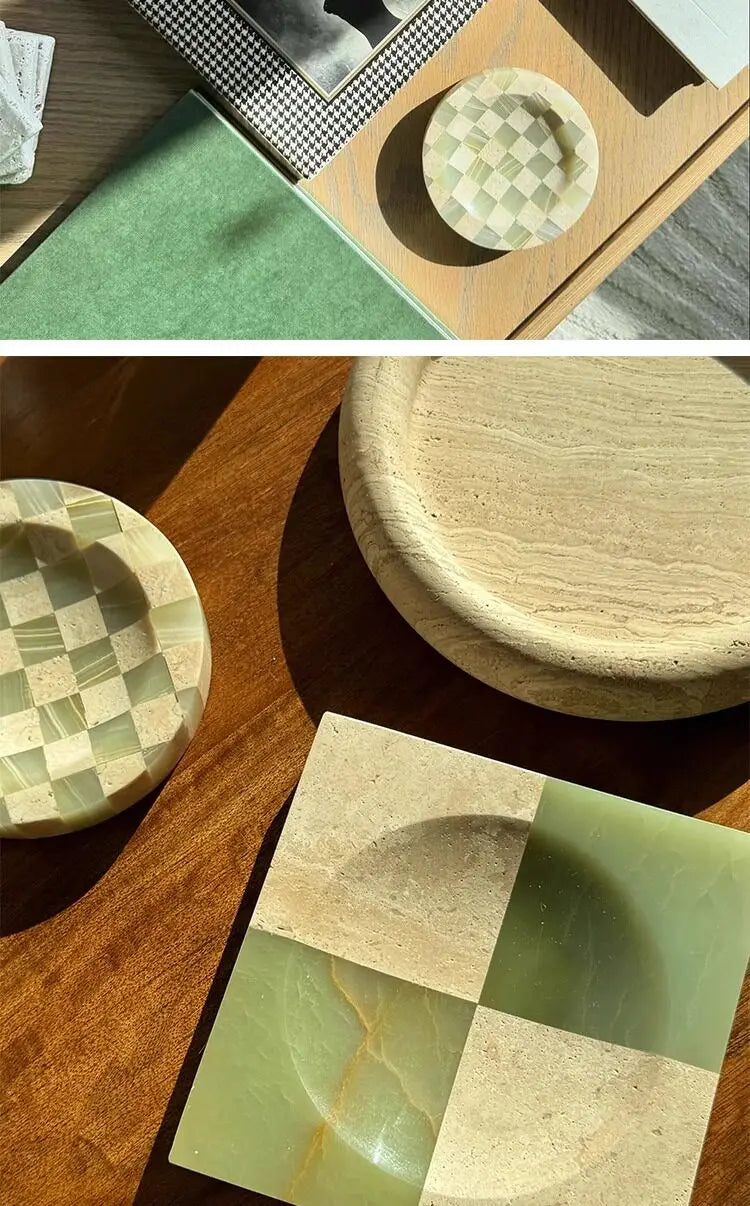 Plateau Marbre Assemblé Carré pour Comptoir et Bijoux