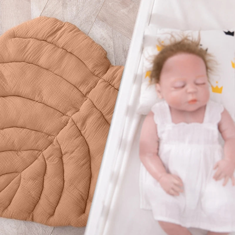 Tapis d'Éveil Forme Feuille en Coton