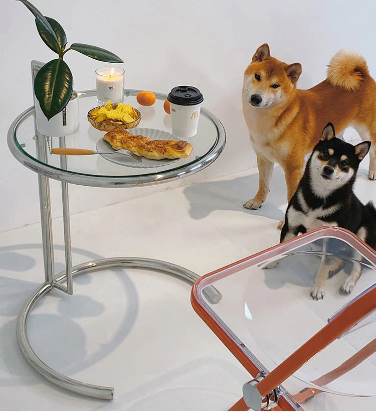 Table Basse Nordique en Verre Relevable