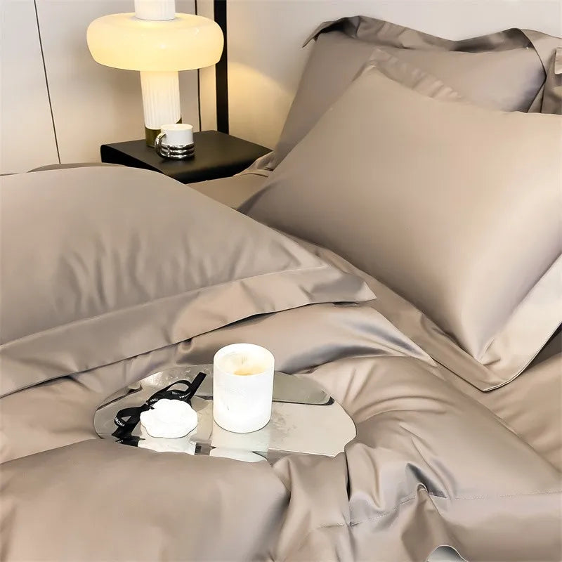 Parure de Lit Coton Égyptien 1000TC Ultra Douce 4 Pièces