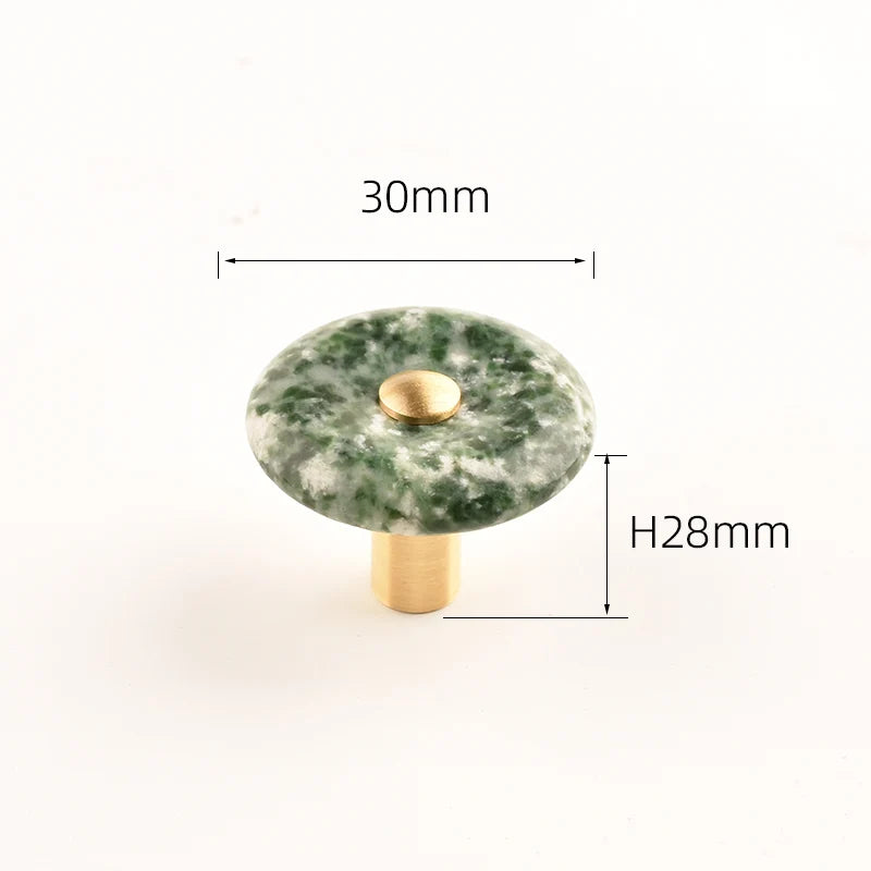 Agate Stone Knob – Crystal & Brass Cabinet Pull