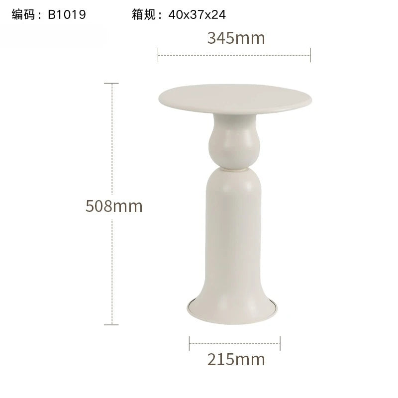Table Basse Ronde en Métal avec Rangement - Style Italien