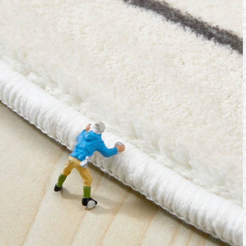 Tapis Forme Irrégulière Moderne Peluche Épaisse Chambre