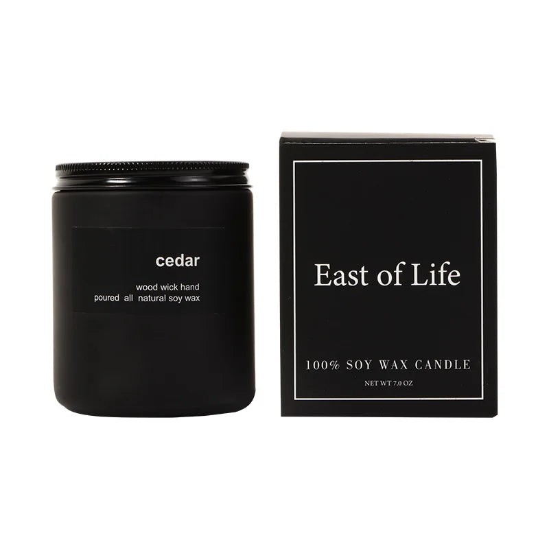 Bougie Parfumée Verre Givré Noir Bois de Santal