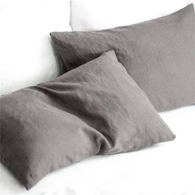 Housse de Coussin Lin Pur Format Enveloppe Coloris Uni