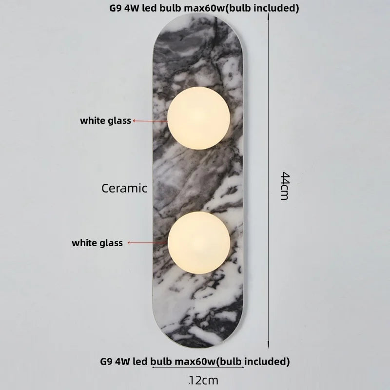 Applique Murale Céramique Blanche LED Style Wabi-Sabi
