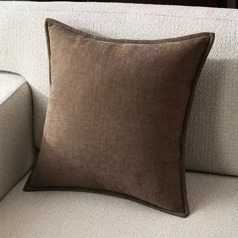 Housse de Coussin Chenille Rétro - Design Élégant