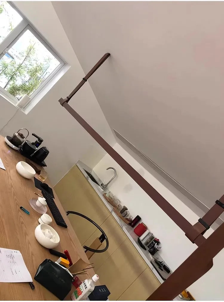 Lustre en Cuir Suspendu Style Moderne pour Cuisine