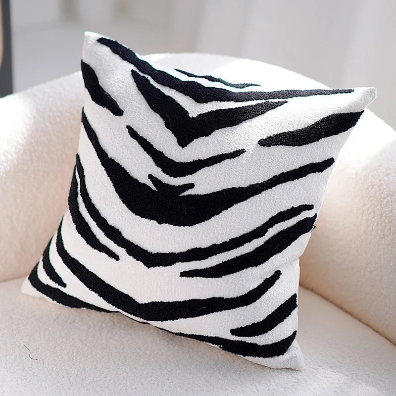 Housse de Coussin Rétro Française Noire