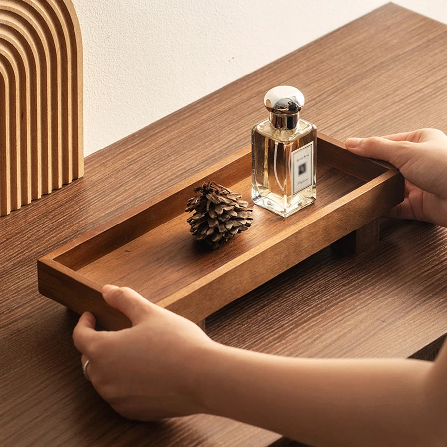 Plateau en Bois Style Japonais pour Cérémonie du Thé