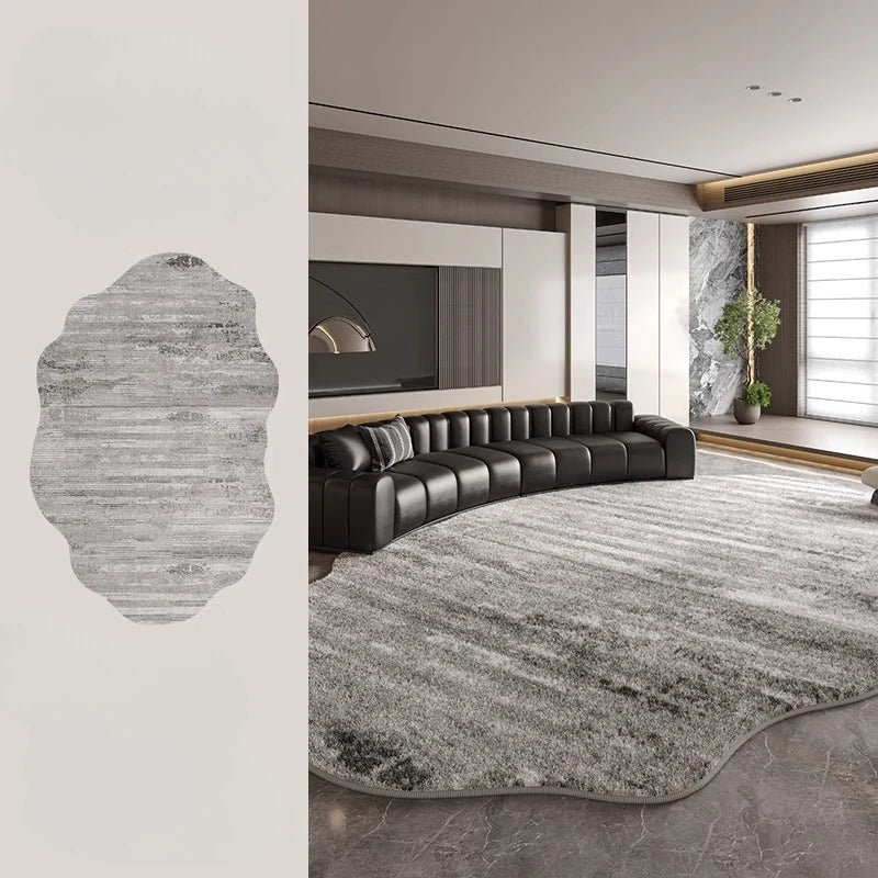 Tapis Léger Luxe Forme Irrégulière Peluche Épaisse