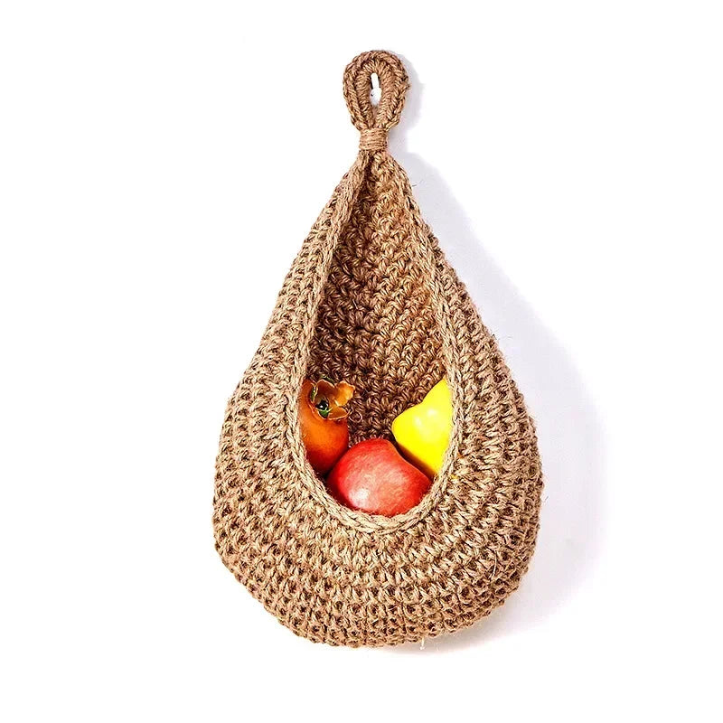 Panier Mural Suspendu Tressé pour Fruits et Légumes