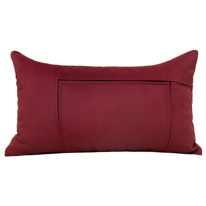 Housse de Coussin Rouge Royal Grand Format Forêt Fantastique