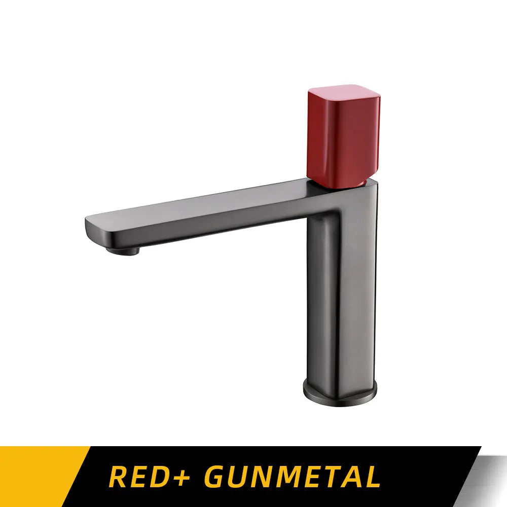 Robinet de Lavabo Carré Gris Anthracite Mitigeur