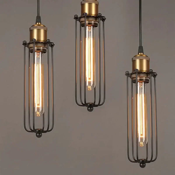 Petit Lustre Style Industriel Fer Rétro Américain
