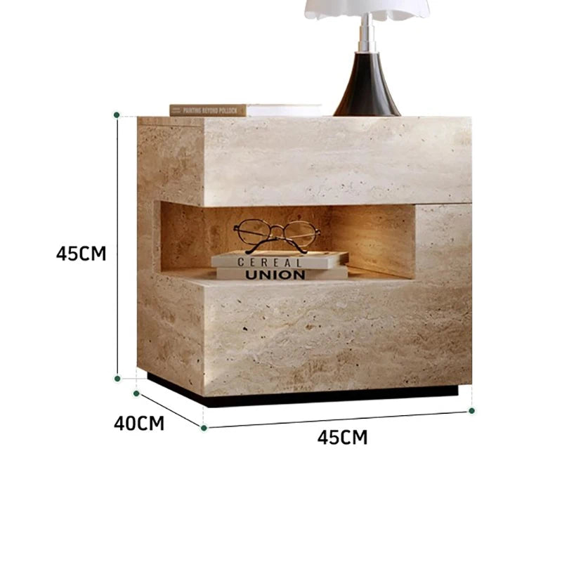 Minimalist Nightstand – 2-Drawer Metal Bedside Table