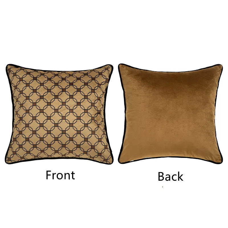 Housse de Coussin Florale en Velours - Style Rétro Noir et Blanc