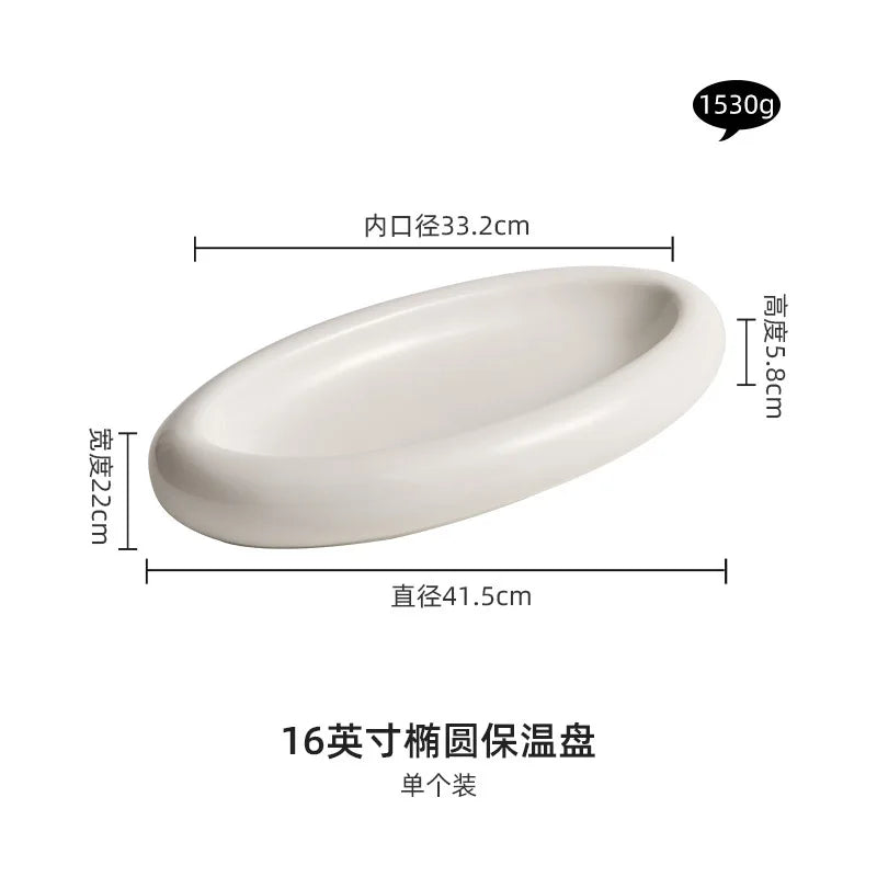 Insulated Ceramic Plate – Double-Layer Dinner Dish