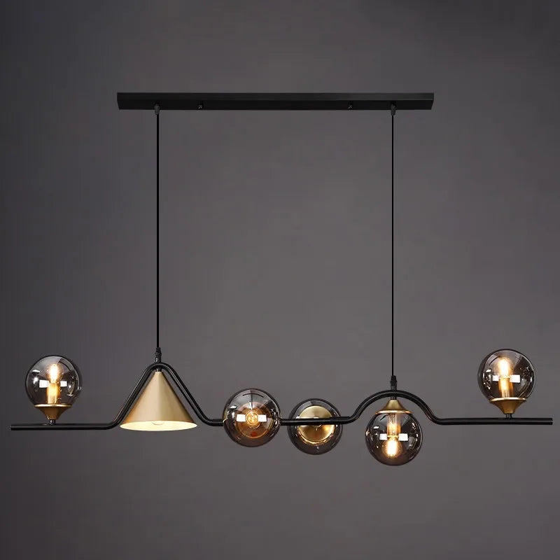Lustre Suspension Boules de Verre Style Nordique