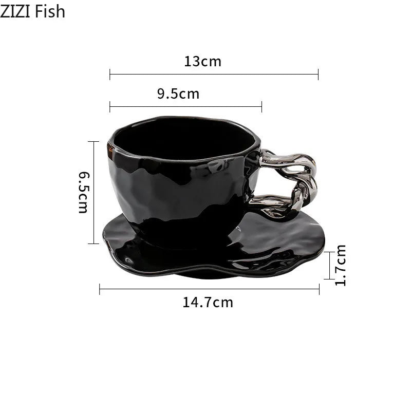 Tasse et Soucoupe en Céramique Créative Style Café