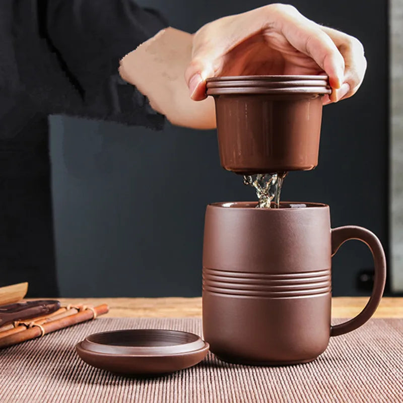 Tasse à Thé en Argile Pourpre Yixing avec Filtre