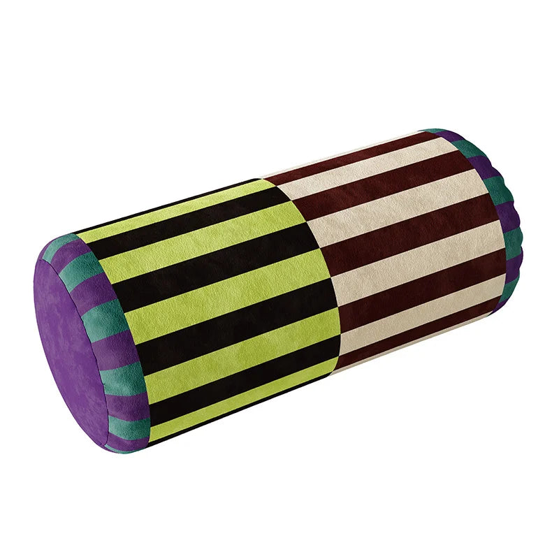 Coussin Cervical Cylindrique en Velours - Support Nuque