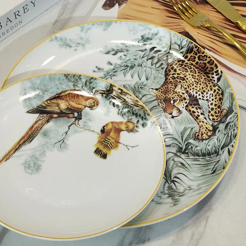 Service de Table Céramique Motif Jungle