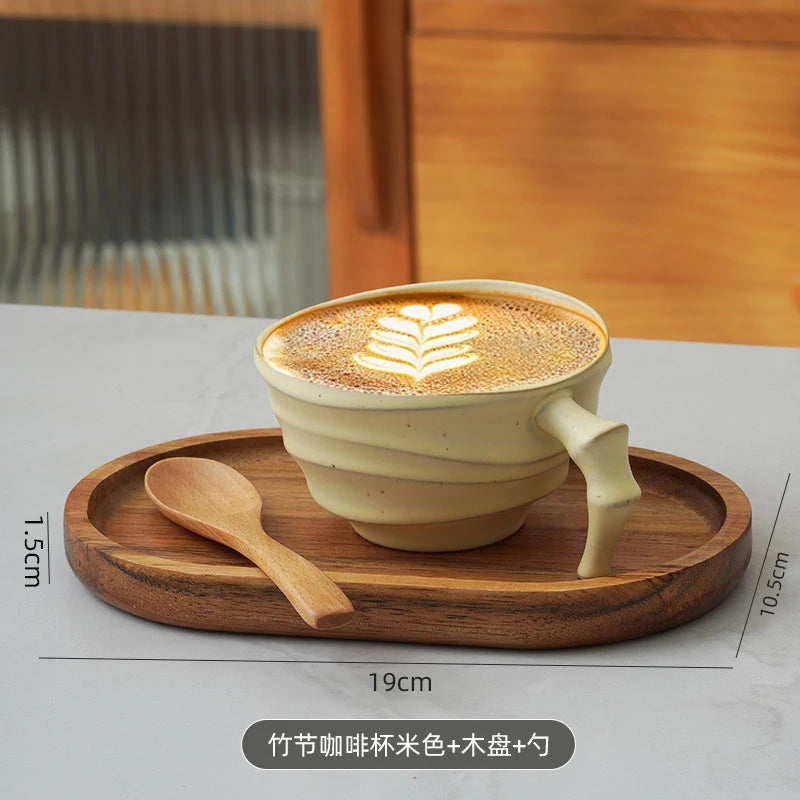 Tasse à Café Vintage Effet Bambou Style Japonais Haut de Gamme
