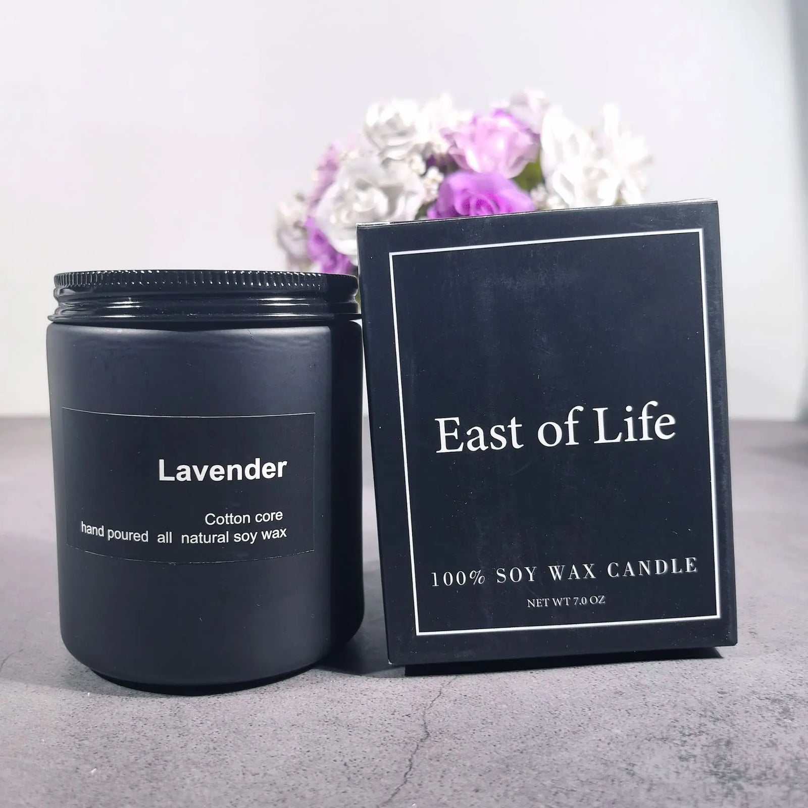Bougie Parfumée Verre Givré Noir Bois de Santal