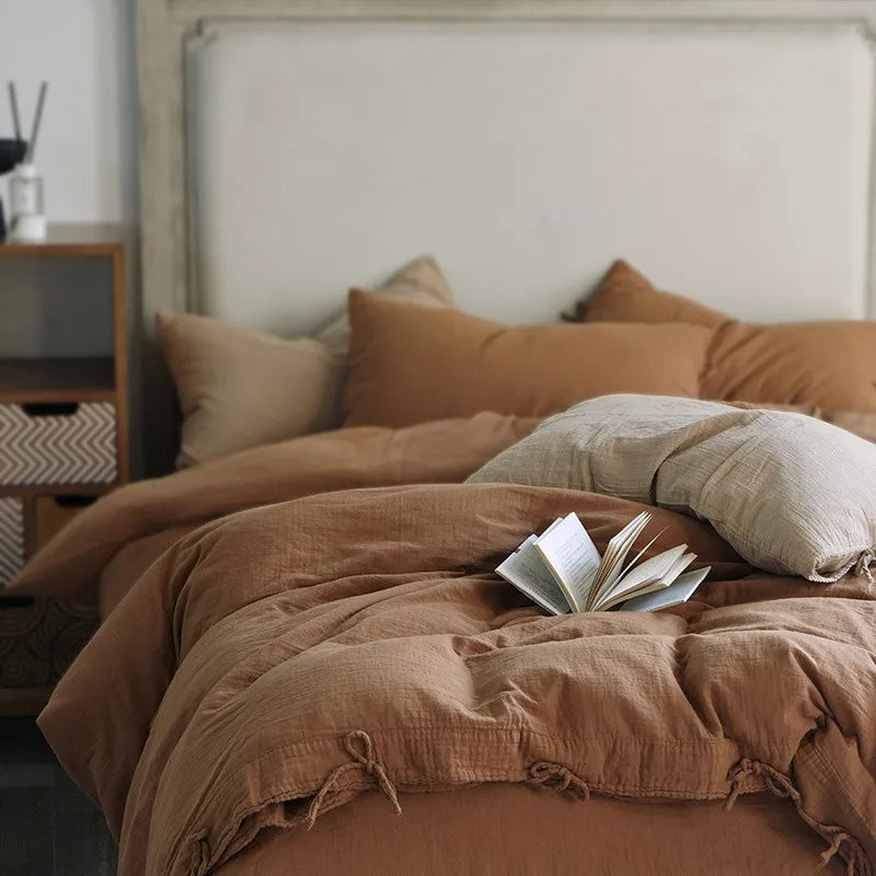 Parure de Lit en Gaze de Coton 3 Pièces