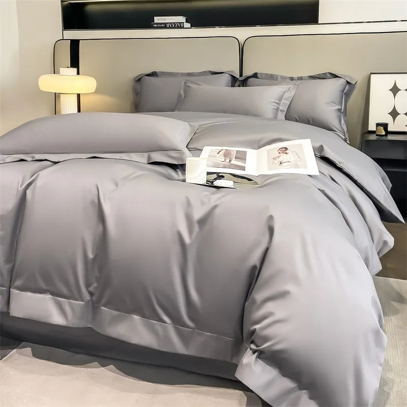 Parure de Lit Coton Égyptien 1000TC Ultra Douce 4 Pièces