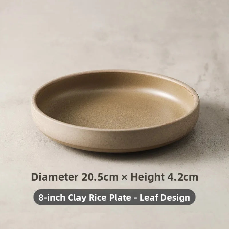 Japanese Deep Plate – Rustic Ceramic Dish