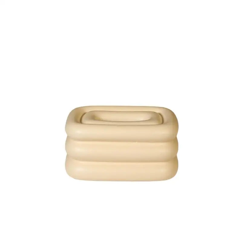 Ceramic Tissue Box – Geometric Fringe Design