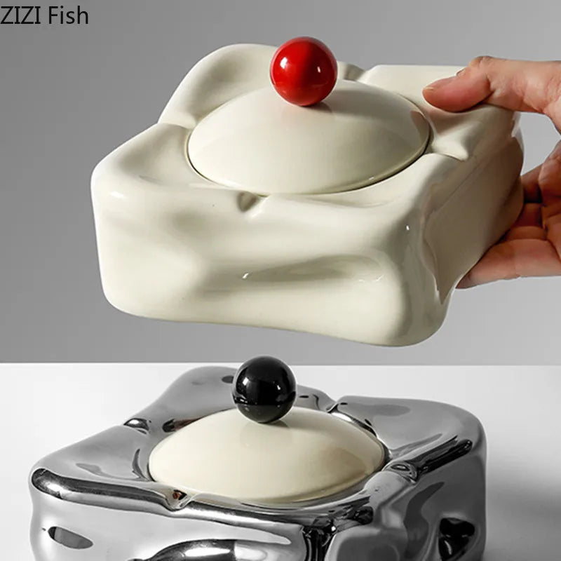 Ceramic Ashtray – Anti-Ash Design, Living Room Decor