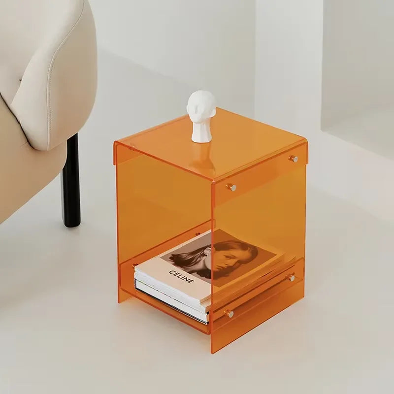 Table Basse Acrylique Transparente - Double Plateau