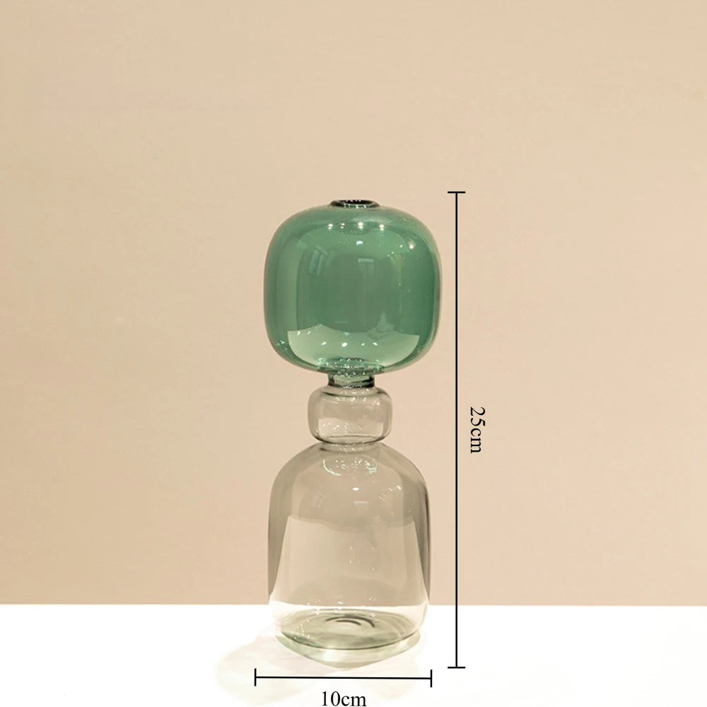 Vase en Verre Coloré Double Paroi - Culture Hydroponique