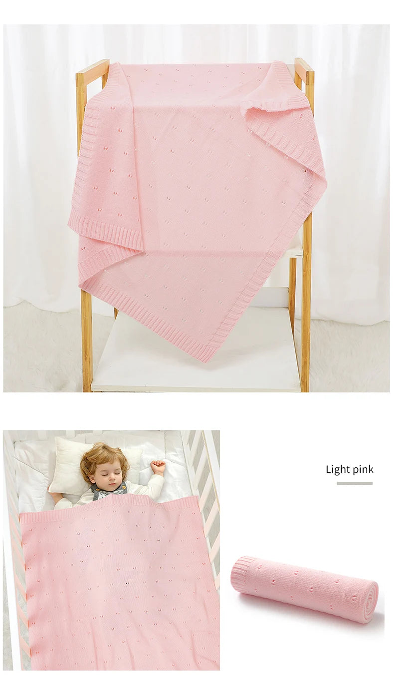 Couverture Bébé Tricotée Unie 90x70cm