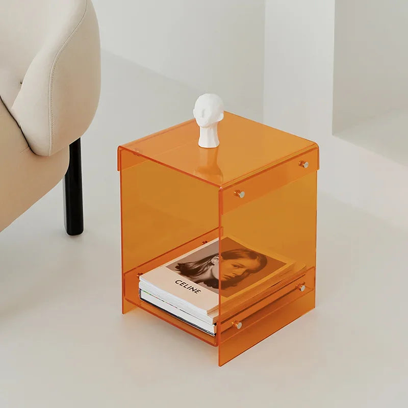 Table Basse Acrylique Transparente - Double Plateau