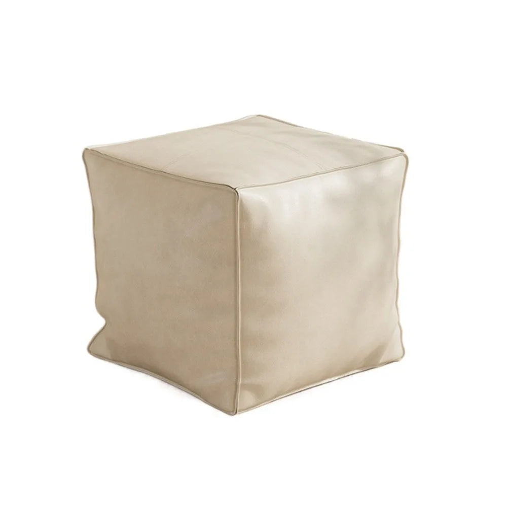 Pouf de Rangement en Cuir PU - Style Nordique Empilable
