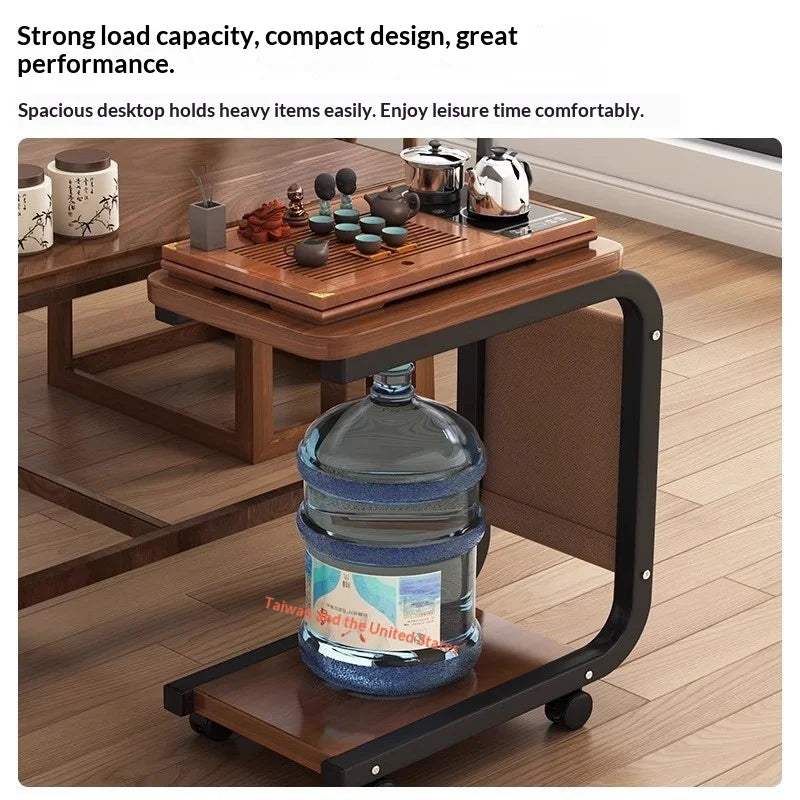 Table d'Appoint Mobile Ajustable en Métal - Design Moderne