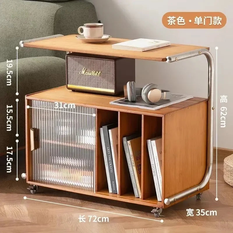 Table de Chevet Nordique avec Rangement Amovible