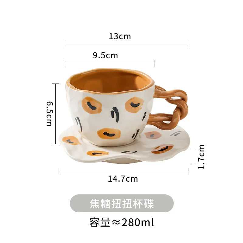 Tasse et Soucoupe en Céramique Créative Style Café
