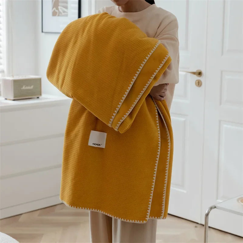 Plaid Gaufré en Coton - Léger et Respirant